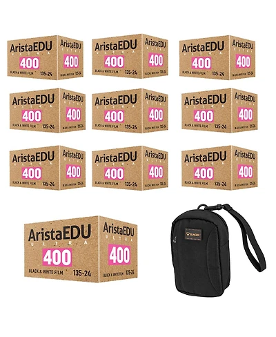 Arista Edu Ultra 400 35mm Negative Roll Film, 10-Pack, with Camera Bag