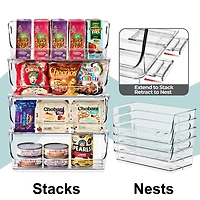 Sorbus Pack Small Wide Open Front Stackable Storage Bins for Kitchen Pantry Organization