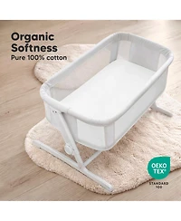 KeaBabies Organic Bassinet Sheet for Boys, Girls, 2-Pack Soothe Bassinet Sheets for Baby Delight Dreamer Bedside Sleeper