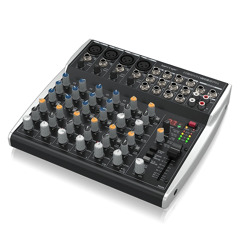 Behringer Xenyx 1202SFX Premium Analog 12-Input Mixer with Usb Interface, Bundle with TAPH100 Headphones, 2x Instrument and Microphone Cables