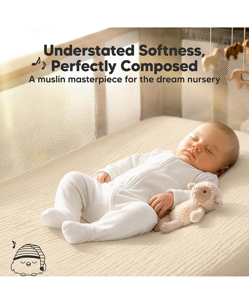 KeaBabies Lyra Muslin Mini Crib Sheets for Boys, Girls, 2-Pack Soft Organic Cotton Pack and Play Fitted