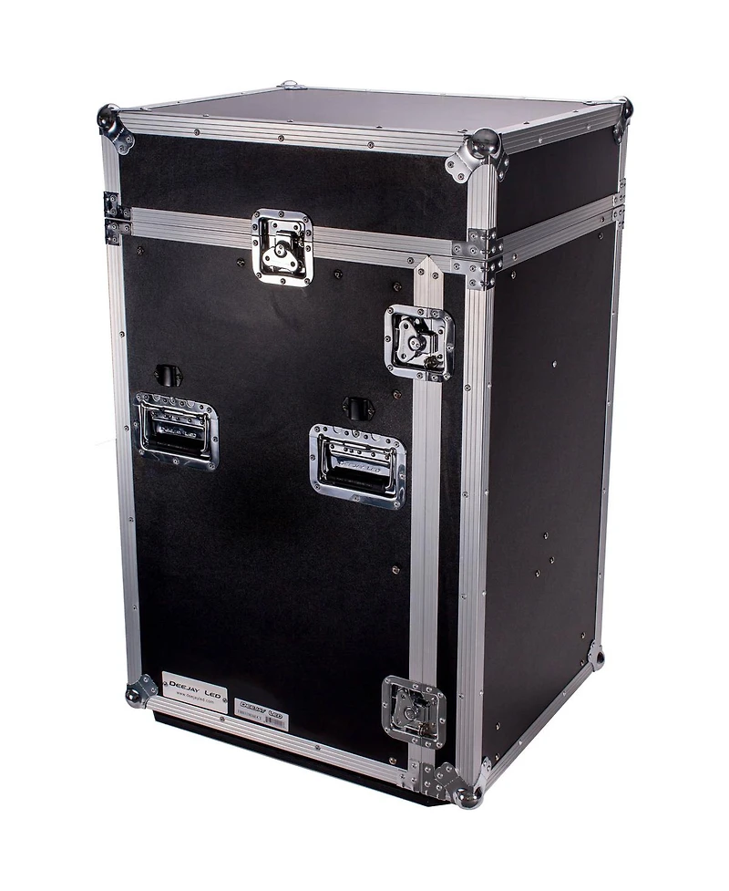 Deejay Led 11U Space Slant Mixer Rack/16U Space Vertical Rack System with Caster Board and Side Table