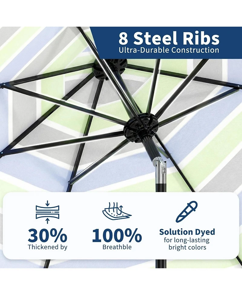 gaomon Outdoor Stripe Outdoor Patio Umbrella, Uv Protection Waterproof for Pool Deck Yard