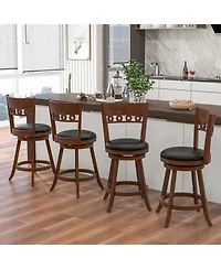 Slickblue Modern Swivel Bar Stools 2 Pack with Rubber Wood Frame Design
