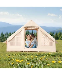 Mecale 3 to 5 Person Inflatable Camping Tent with Stove Jack