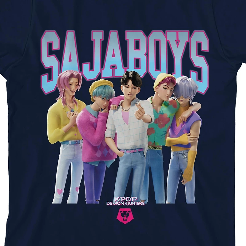 KPop Demon Hunters Big Boys Saja Group Short Youth Sleeve Tee