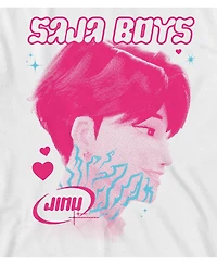 Kpop Demon Hunters Boys Face Jinu Youth Crew Neck Short Sleeve T-shirt