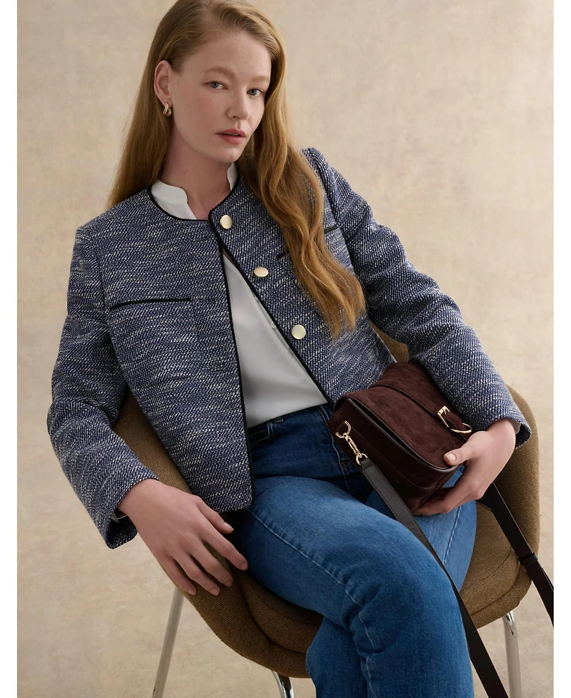 Hobbs London Women's Nessie Boxy Collard Jacket