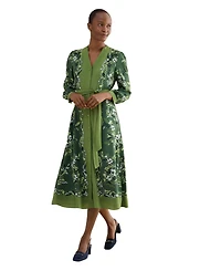Hobbs London Women's Apolline Printed V-Neck Midi Shirt Dress