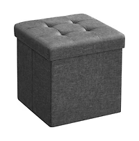Slickblue Foldable Storage Footrest Stool Bench with Hidden Organizer Space