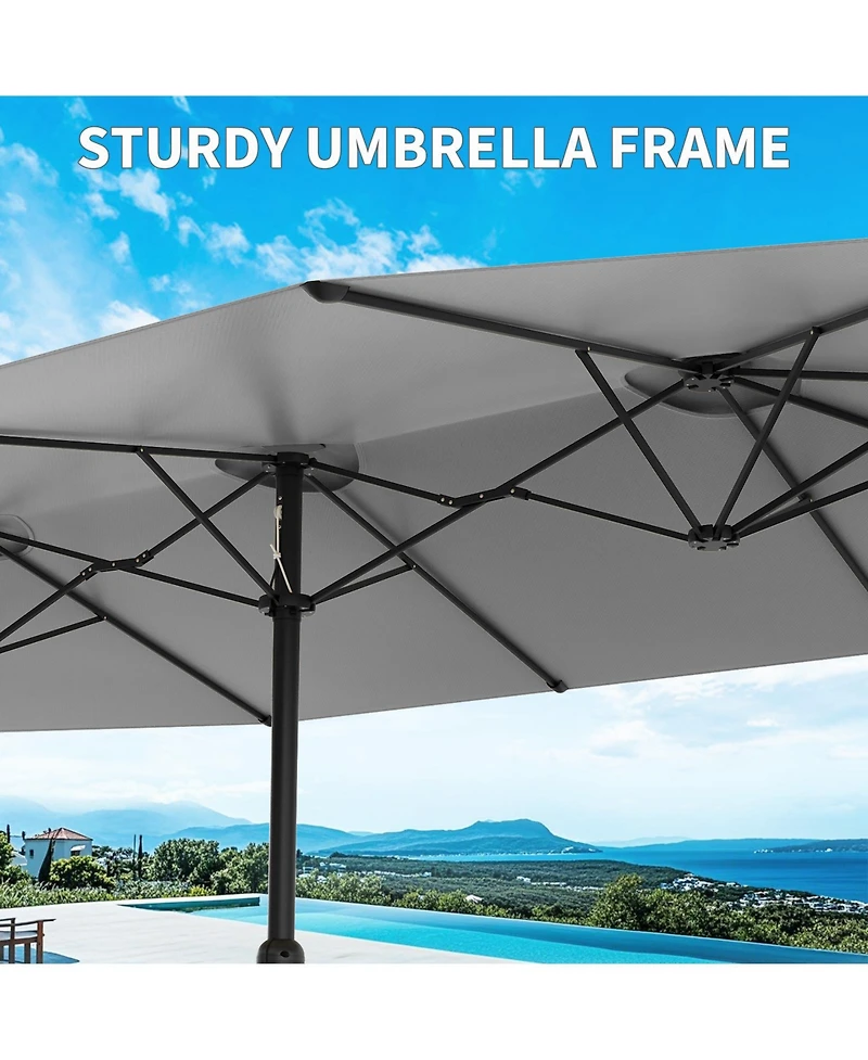 gaomon 13FT 3-Head Outdoor Patio Umbrella for Poolside, Lawn and Backyard, Without Base