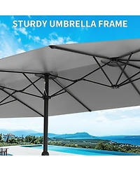 gaomon 13FT 3-Head Outdoor Patio Umbrella for Poolside, Lawn and Backyard, Without Base