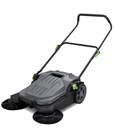 Sugift Walk-behind Hand Push Floor Sweeper, 25.6 inch Sweeping Width, Manual, Adjustable