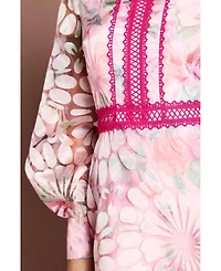Coast Women's Contrast Collar Lace Trim Midi Dress