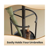 Slickblue Freestanding Metal Coat Rack with Umbrella Holder for Hallway