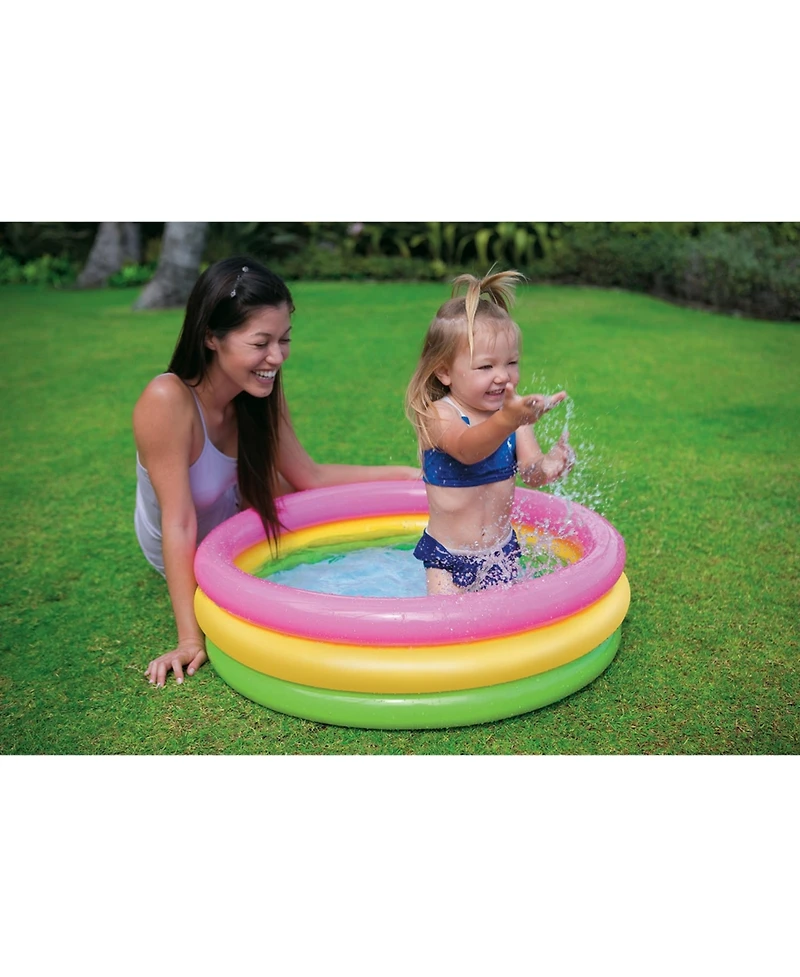 Gnuadz Inflatable Pool Sunset Glow Kiddie Toddler Backyard Water Splash