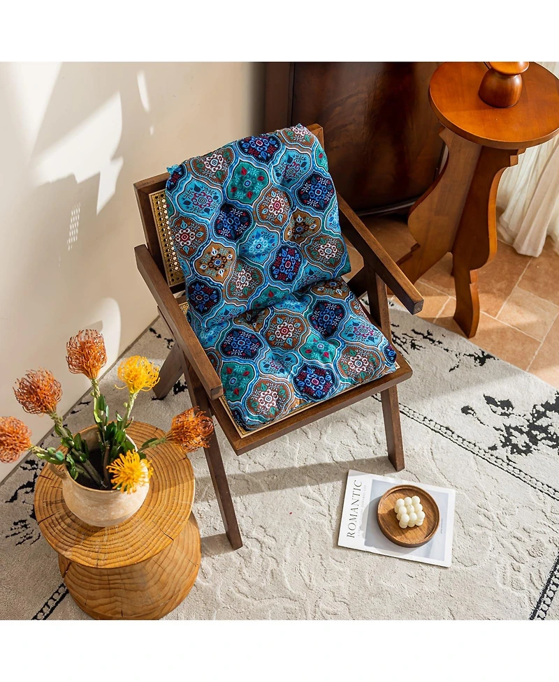 Gnuadz Boho Geometric Chair Cushion U-shaped Cotton Linen Pad