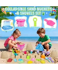 Gnuadz 36-piece Beach Sand Bucket Castle Building Kit Shovel Toys
