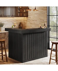 Tribesigns L-Shaped Home Bar Unit, 4-Tier Corner Liquor Bar Table with Wine Glasses Holder, for Home Pub