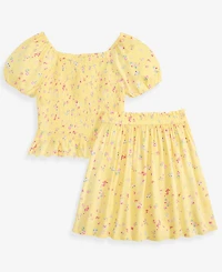 Epic Threads Girls' Xs-xl Puff-Sleeve Smocked Top & Skirt, 2-Piece Set, Macy's Exclusive