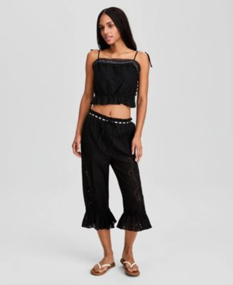 Now This Womens Ribbon Trim Lace Tank Ribbon Trim Balloon Pants Macys Exclusive
