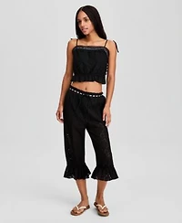Now This Womens Ribbon Trim Lace Tank Ribbon Trim Balloon Pants Macys Exclusive