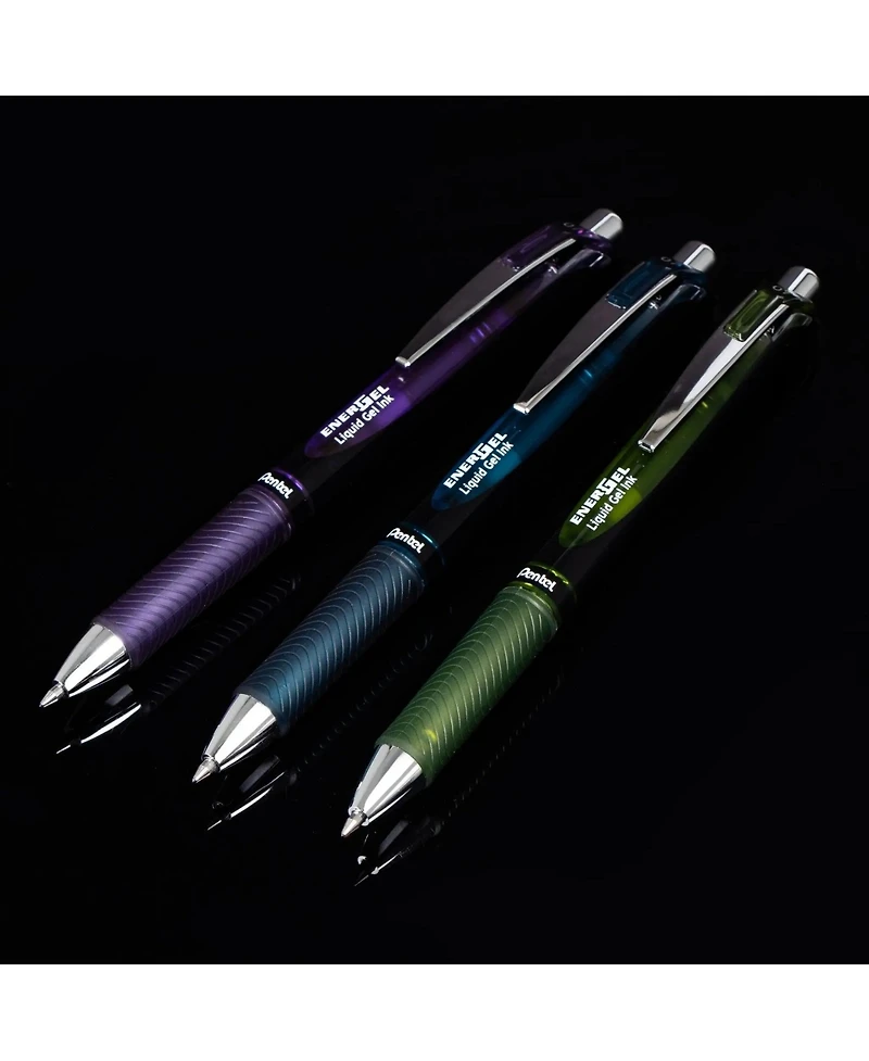 Pentel EnerGel Rtx Dark Matter, Liquid Gel Pen, 0.7mm, Assorted Ink, 6-pk