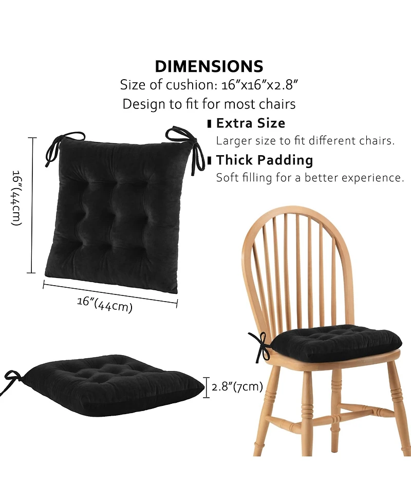 Gnuadz 4 Piece Tufted Square Seat Cushions With Ties