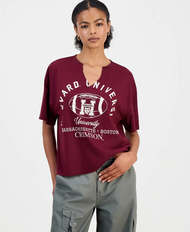 Grayson Threads, The Label Juniors' Harvard Notched-Neck Graphic T-Shirt