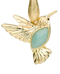 Patricia Nash Gold-Tone Stone Hummingbird Drop Earrings