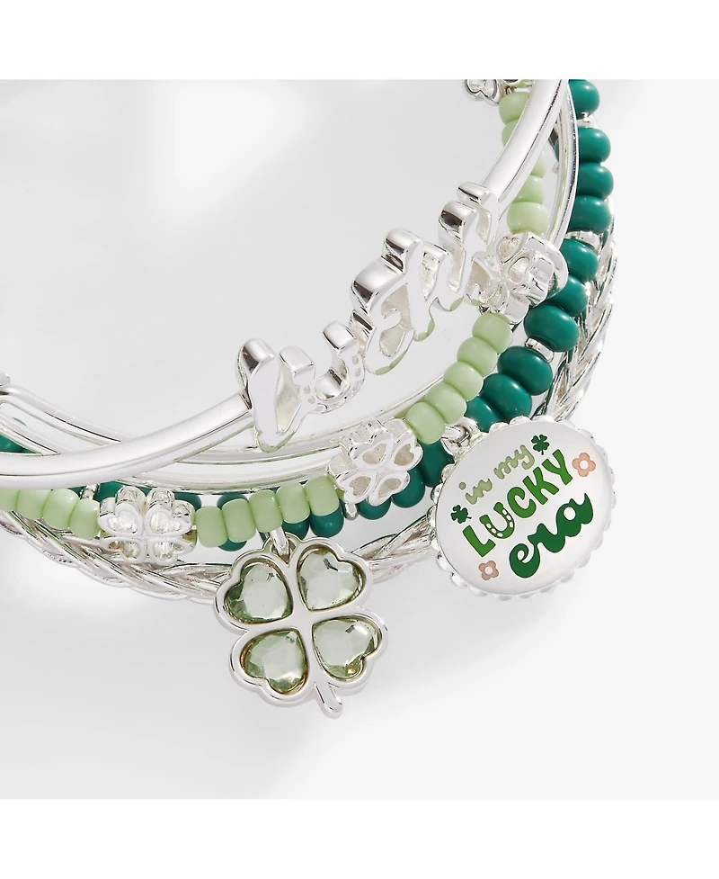 Alex and Ani Set of 5 Lucky Four-Leaf Clover Bangle