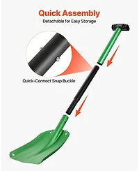 Skonyon Aluminum Alloy Snow Shovel with T-Handle for Driveway Snow Removal