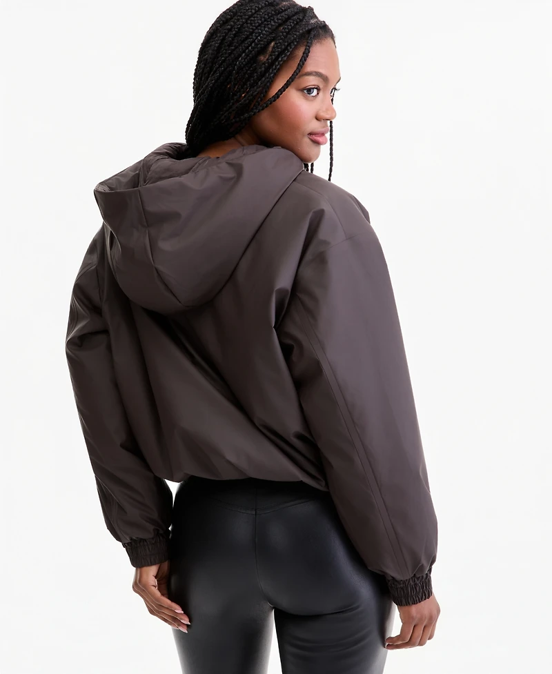 Rains Women's Lohja Cropped-Hooded Bomber Jacket