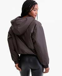 Rains Women's Lohja Cropped-Hooded Bomber Jacket