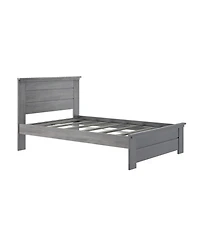 Max & Lily Full Bed Frame with Panel Headboard, Modern Farmhouse Solid Wood Platform