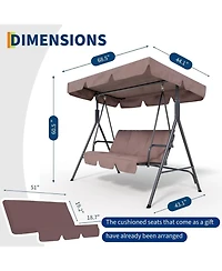 GarveeLife Outdoor Porch Swing with Adjustable Canopy