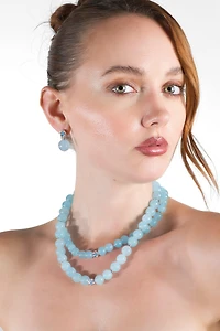 Classicharms Isla Aquamarine Bead Drop Earrings