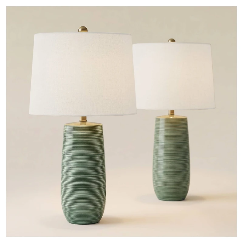 360 Lighting Kerry 28 1/2" High Stripes Ceramic Table Lamp Set of 2