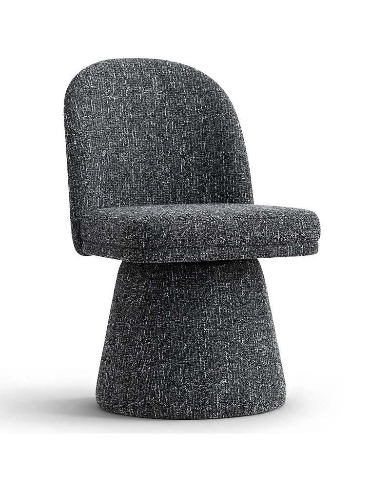 Maison Boucle Swivel Home Office Chair, Upholstered Fabric Desk Armless, 1 Pc