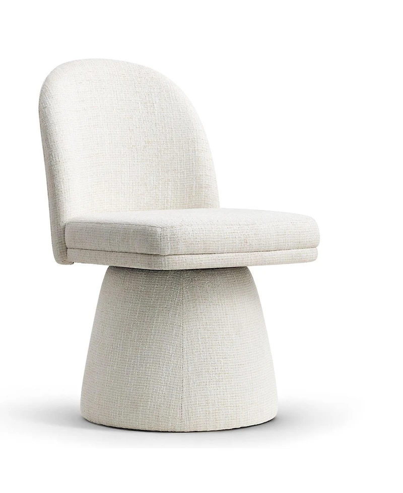 Maison Boucle Swivel Home Office Chair, Upholstered Fabric Desk Armless, 1 Pc