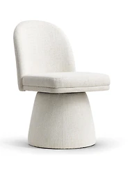 Maison Boucle Swivel Home Office Chair, Upholstered Fabric Desk Armless, 1 Pc