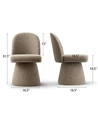 Maison Boucle Swivel Home Office Chair, Upholstered Fabric Desk Armless, 1 Pc