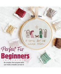 Gnuadz Elly Grace Embroidery Kit Hoop Beginners Adults Thread Silent Night