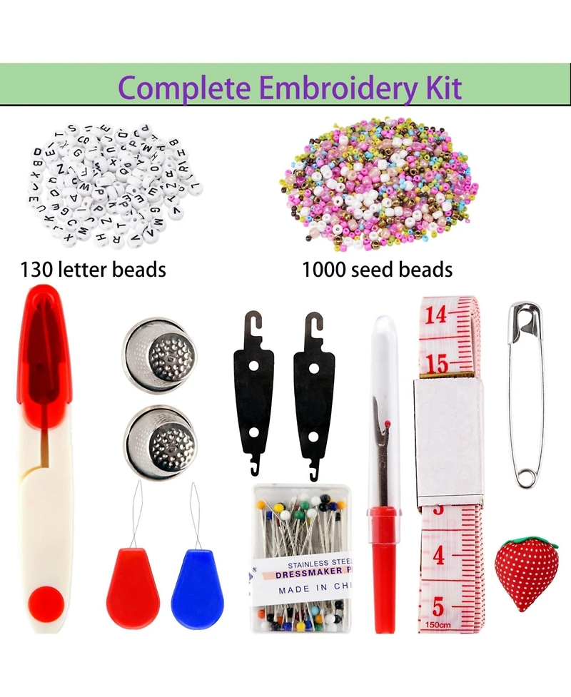 Gnuadz 95-color Embroidery Kit Friendship Bracelet String Beads Storage Box 1200