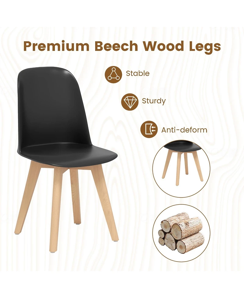 Slickblue Dining Chairs Set of 2 with Beech Wood Legs and Ergonomic Tilt Back Support