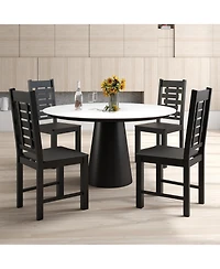 Slickblue Kitchen Dining Chair Set of 2 Solid Rubber Wood, Durable Wooden Chairs