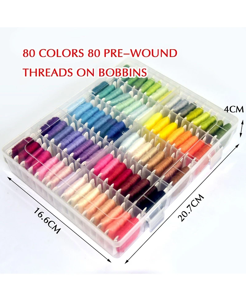 Gnuadz 80 colors Friendship Bracelet String Kit Embroidery Floss Storage Box