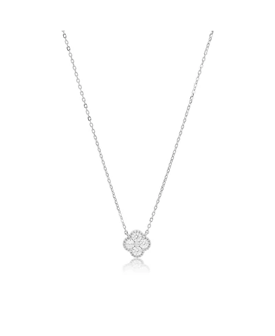 The Lovery Cz Single Clover Necklace Sterling Silver