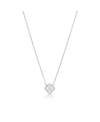 The Lovery Cz Single Clover Necklace Sterling Silver
