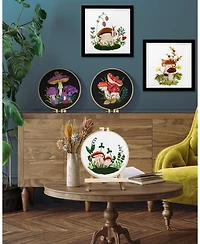 Gnuadz 9 Sets Embroidery Kit Beginner Hummingbird Butterfly Mushroom Flower Hoop Threads Techniques